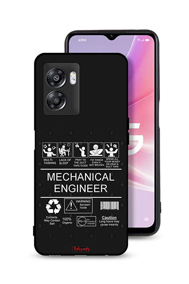 غطاء حماية لهاتف Oppo A57 5G، ملصق مهندس ميكانيكي