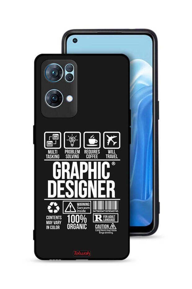 غطاء حماية لهاتف Oppo Reno7 Pro 5G - ملصق مصمم جرافيكي