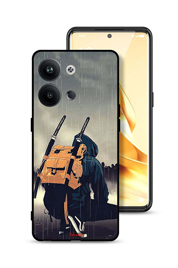 غطاء حماية لهاتف Oppo Reno9 Pro 5G بتصميم سيف ساموراي رقمي