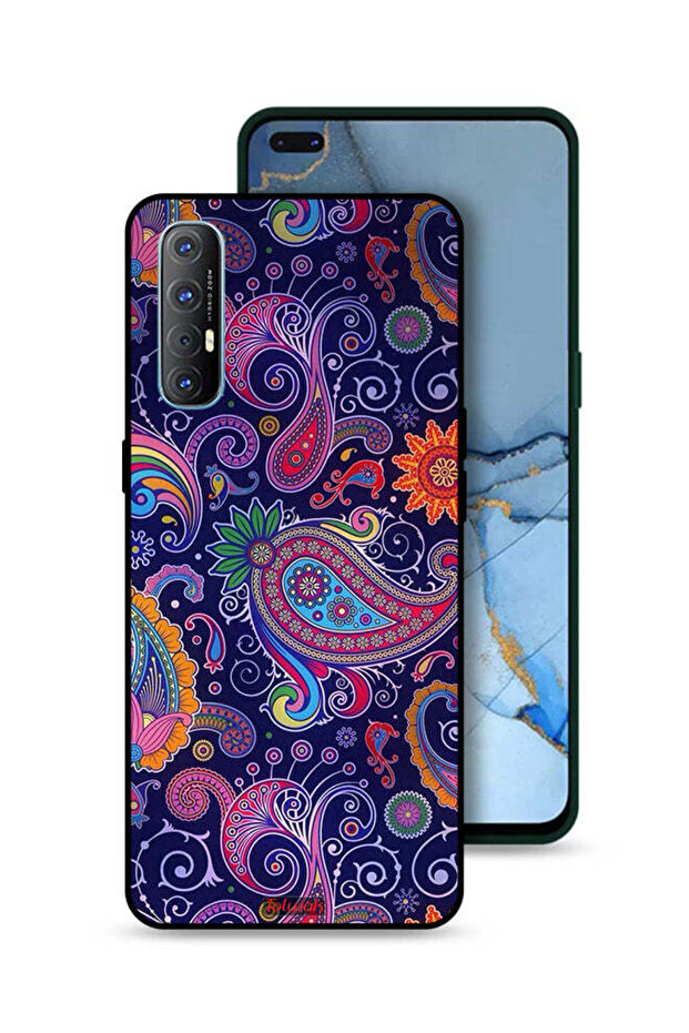 غطاء حماية لهاتف Oppo Reno3 Pro 4G بنمط فن الماندالا
