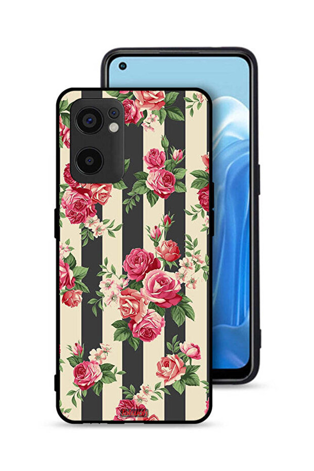 غطاء حماية لهاتف Oppo Reno7 SE 5G بنقشة الورود - 1