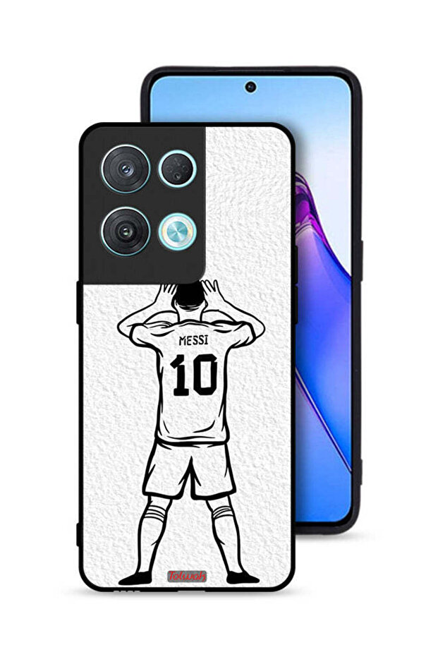 غطاء حماية لهاتف Oppo Reno8 Pro 5G برسومات ميسي سكيتش
