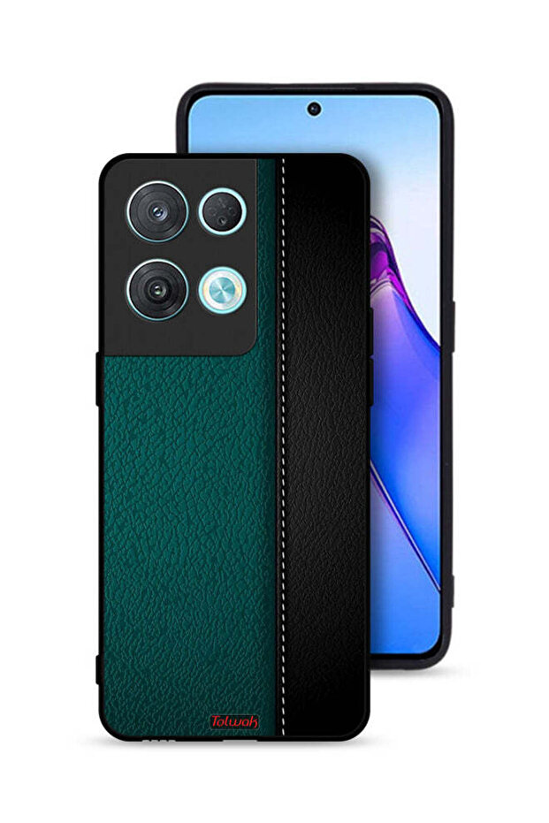 غطاء حماية جلدي بنمط هندسي لهاتف Oppo Reno8 Pro 5G