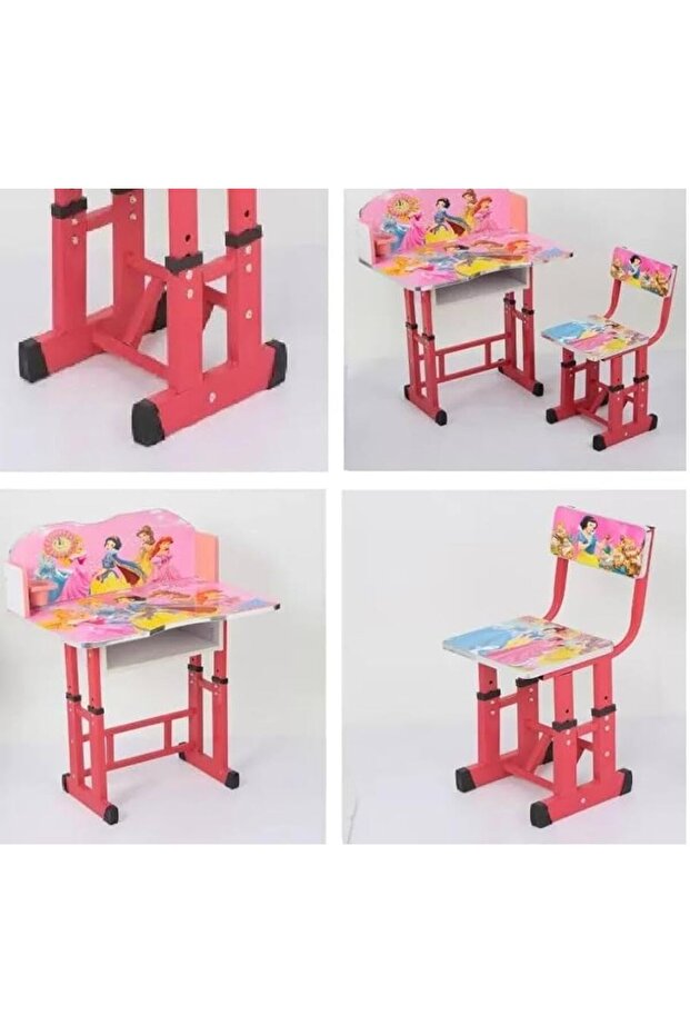 مكتب دراسة للأطفال قابل للتعديل، وردي - 5