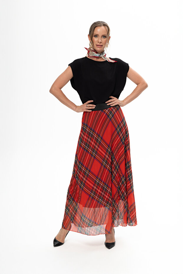 Karton Triko Ekose Etek - 2