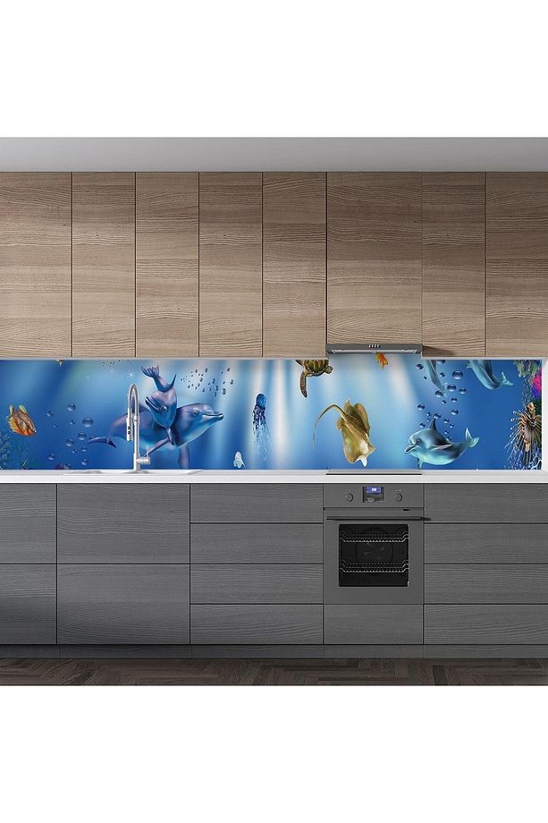 Mutfak Tezgah Arası Kaplama Mermer Desenli Yapışkanlı Folyo Fayans Kaplama Sticker 60cm X 100cm - 2