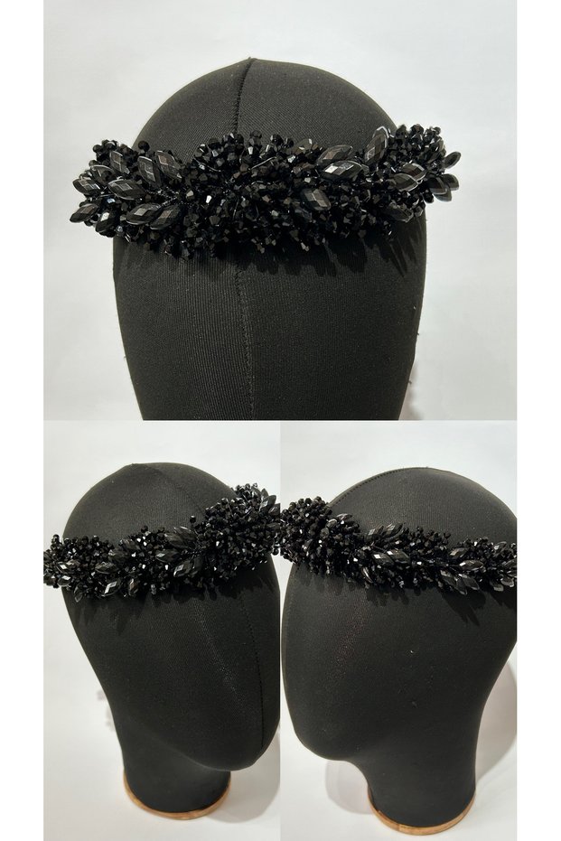 Bridal Hair Accessory Black Crown