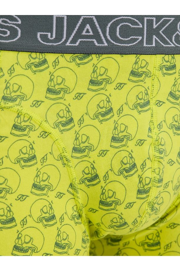J&J Jaccapri Skull Boxer Trunks 3 Pack Sarı Mercan Siyah - 6