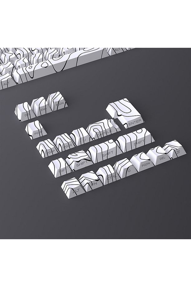 128 Tuş Keycaps PBT Contour Line Tuş Takımı - 5