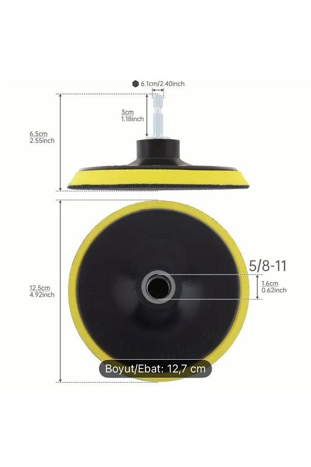 115 mm Cırtlı Disk Zımpara Tabanı ve Matkap Uç Aparatı - 4