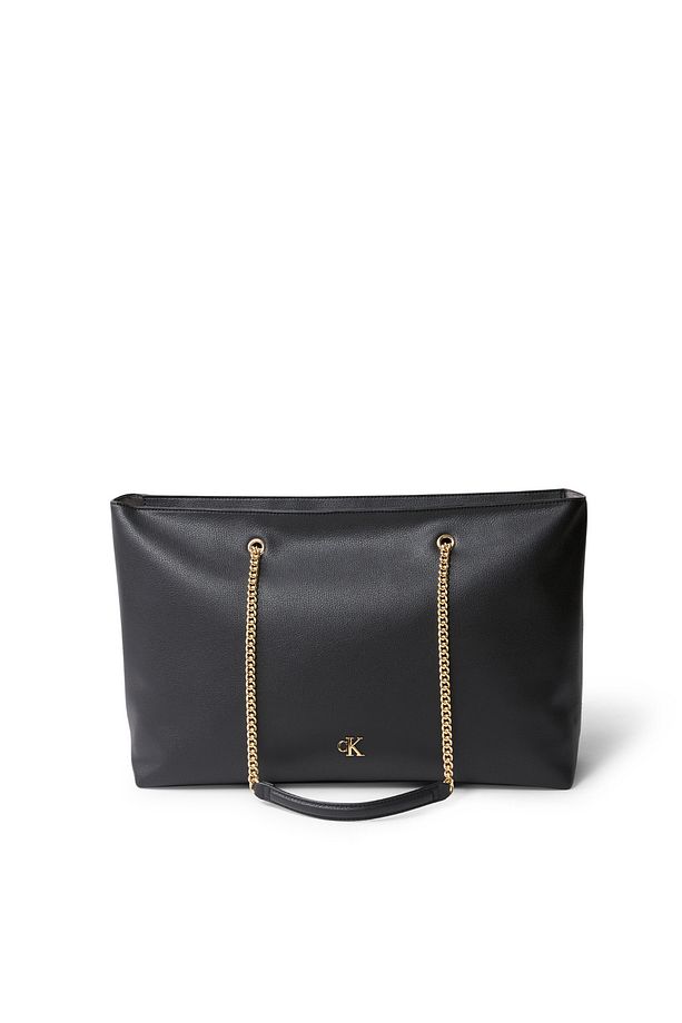 Minimal Monogram Chain Siyah Kadın Tote - 2