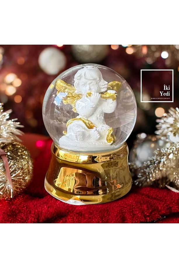 Melek Çocuk Mini Kar Küresi, Yılbaşı Hediyesi, Dekoratif Hediyelik Objeler ve Süs Eşyaları - 1