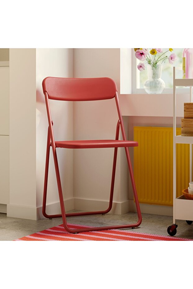 katlanır sandalye, kırmızı - 1