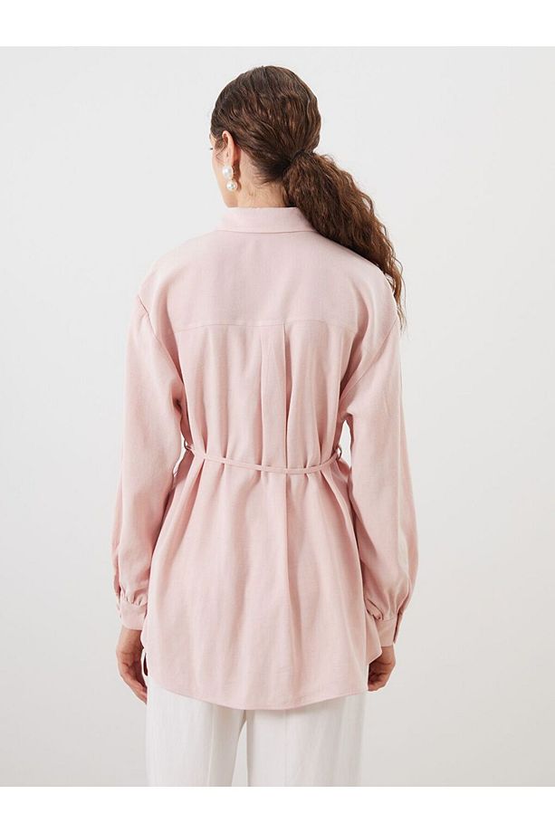 LCW Modest Keten Karışımlı Kadın Gömlek Tunik - 4