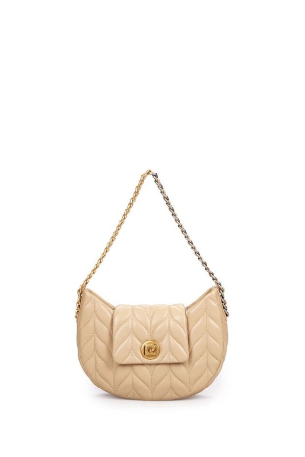 Beige Women's Shoulder Bag with Logo Detail 05Pc25Y10108-Klsa