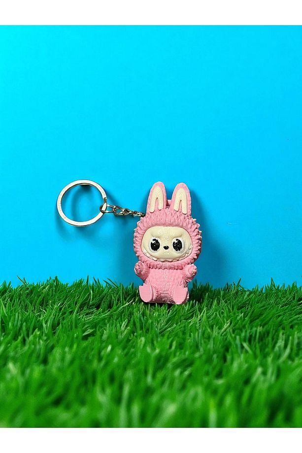 Pembe Labubu Anahtarlık, Labubu Anahtarlık, Çanta Süsü - 1