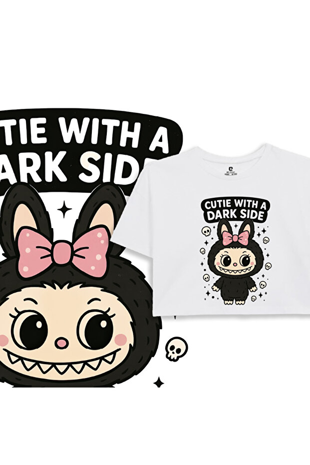 Labubu Printed Kids Crop Tshirt