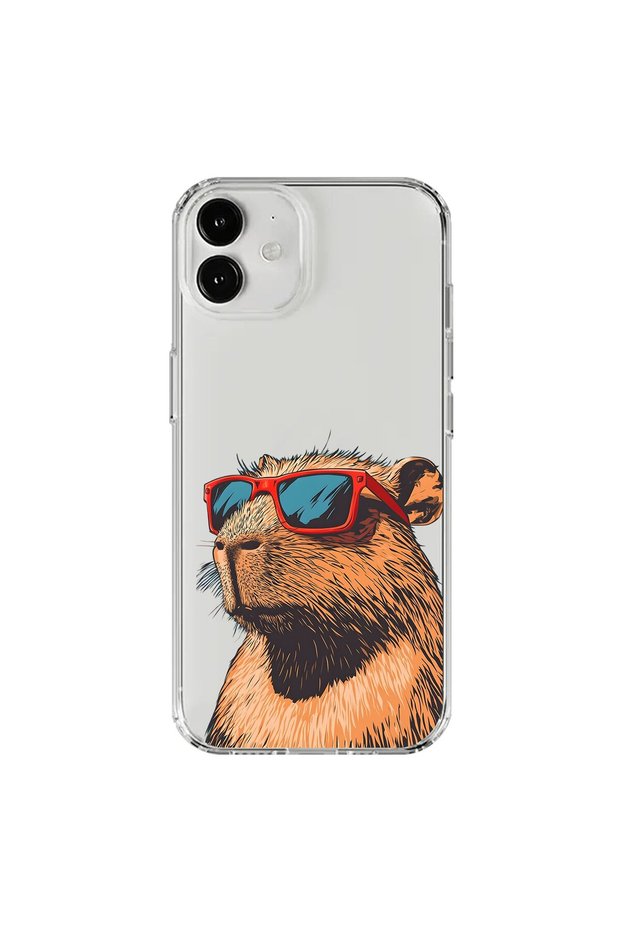 حافظة شفافة متوافقة مع هاتف iPhone 12 بتصميم كابيبارا رائع