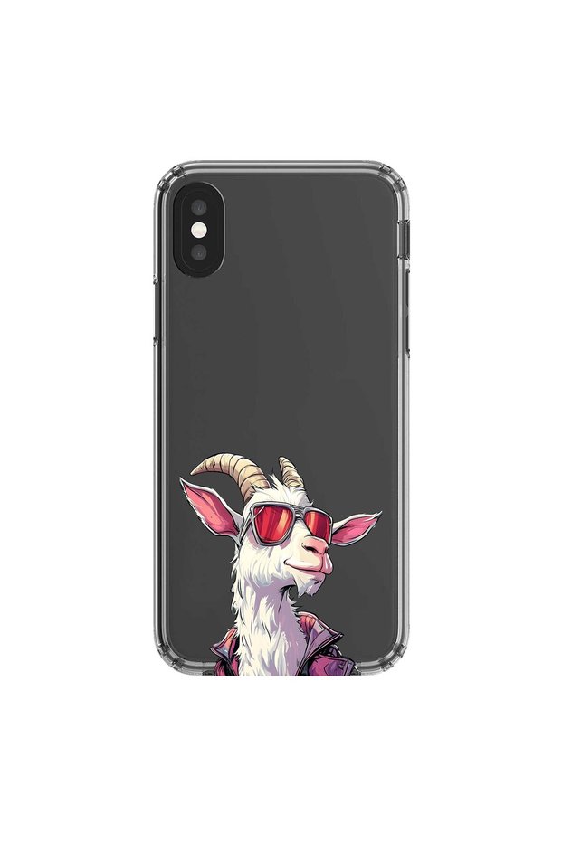 حافظة شفافة متوافقة مع هاتف iPhone XS Max بتصميم Cool Goat