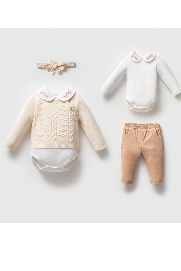 Baby Girl Knitwear Sweater Organiz 3-Piece Boxed Premium Set
