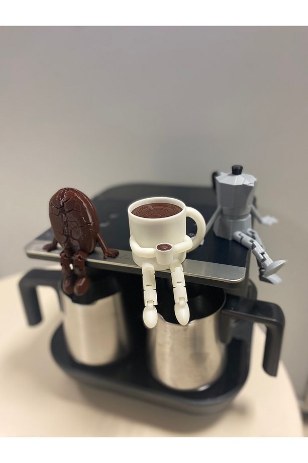 Kahve Köşesi - 3'lü Ayaklı Kahve Köşesi Takımı - Moka Pot - Bardak - Kahve Çekirdeği - 1