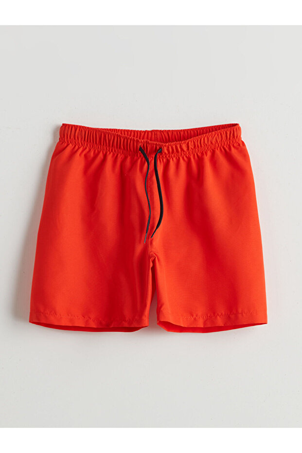 Lcw Eco Orange Basic Boys' Swim Shorts with Elastic Waist