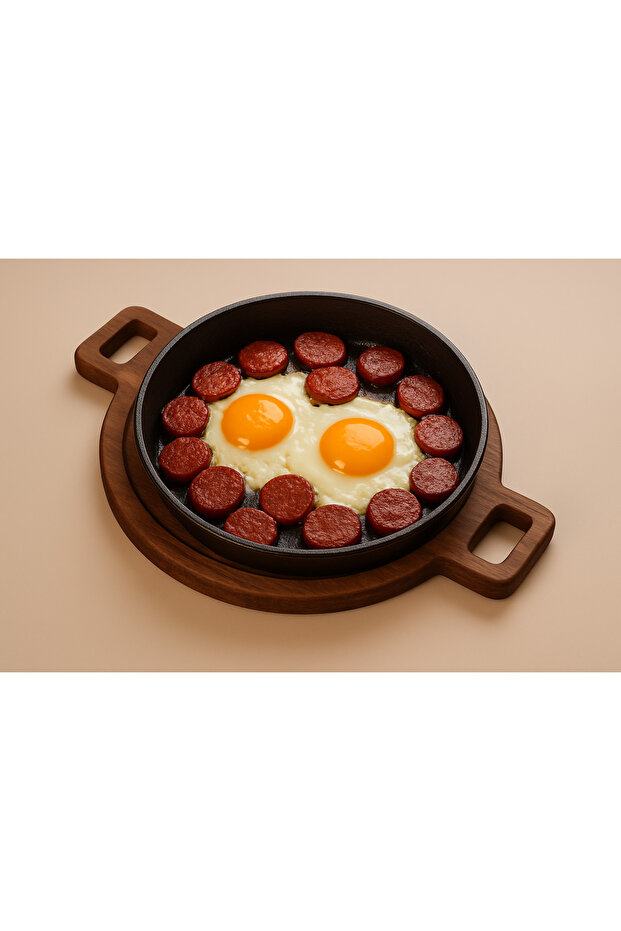 Loop - Solid Wood Pan Mat - Round Presentation Board (2 Handle Design) - 4