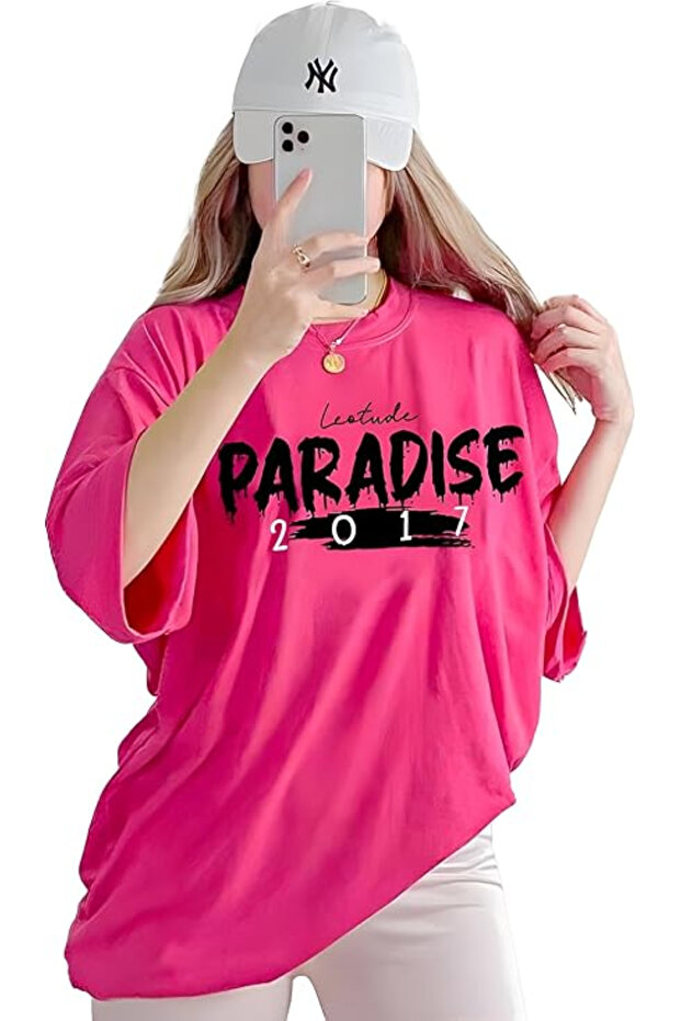 Women's Round Neck Half Sleeve Letter Printed T-Shirt