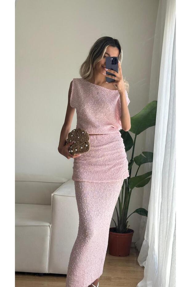 Pink Skirt Blouse Set - 5