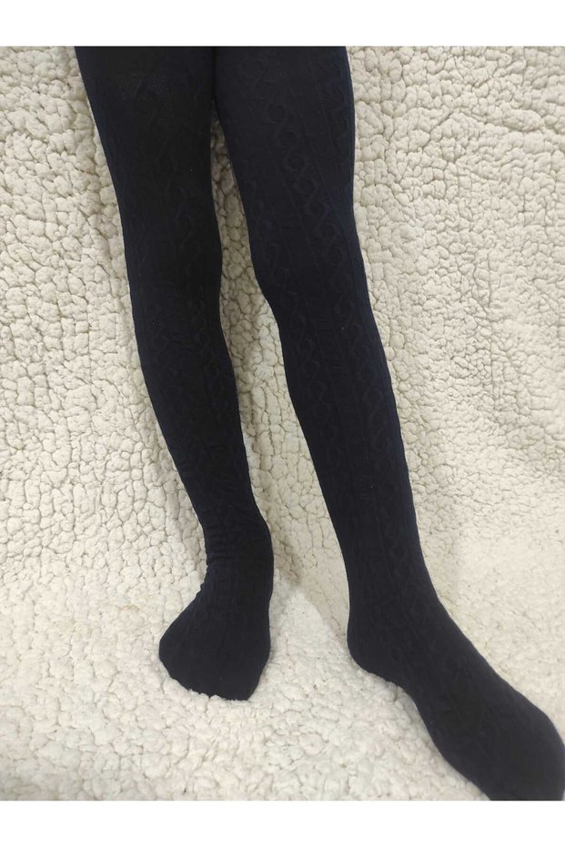 Knitwear Fabric Karina Girl's Navy Blue Pantyhose