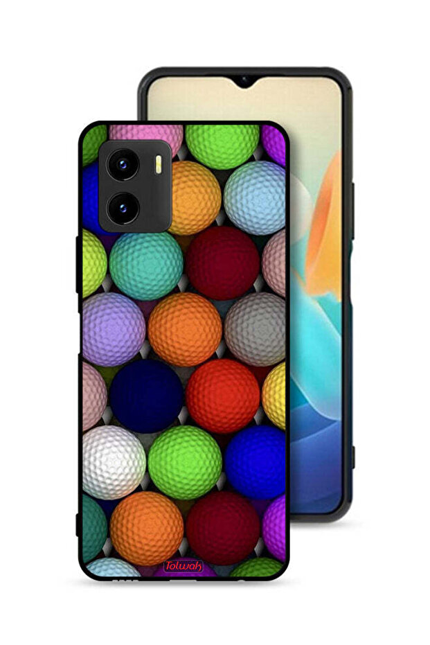 غطاء حماية لهاتف Vivo Y15s بتصميم كرات فنية تجريدية