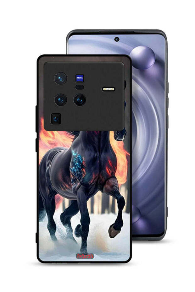 غطاء حماية لجهاز Vivo X80 Pro بتصميم حصان عالي الوضوح