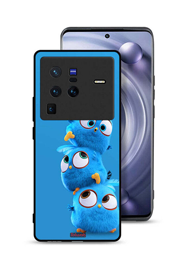 غطاء حماية لهاتف Vivo X80 Pro بنقشة طيور لطيفة