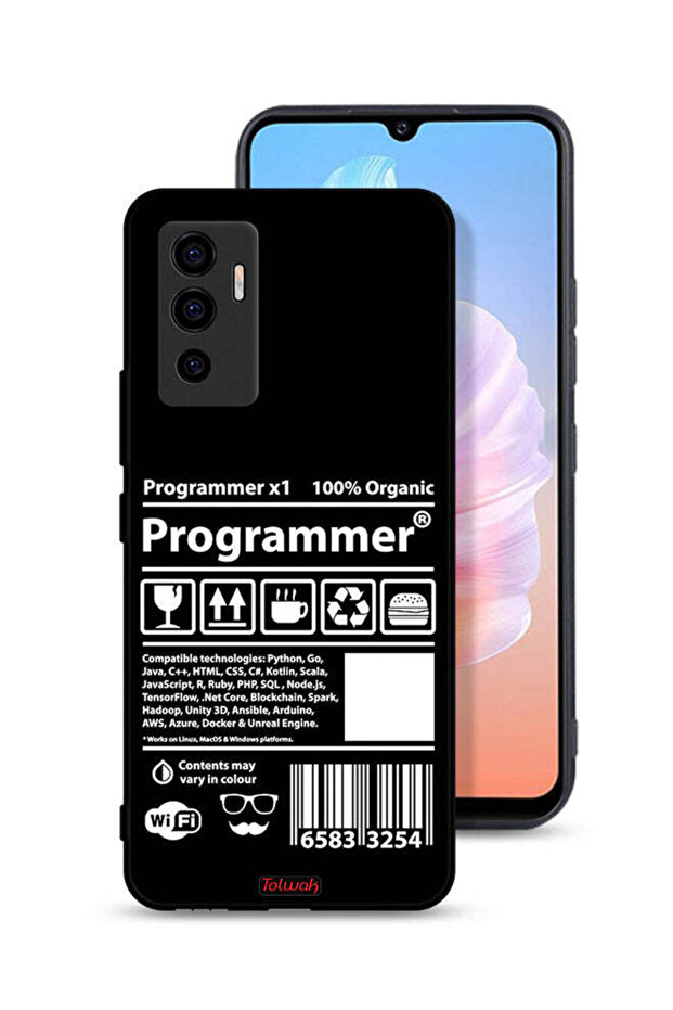 غطاء حماية لجهاز Vivo V23e وملصق برمجة