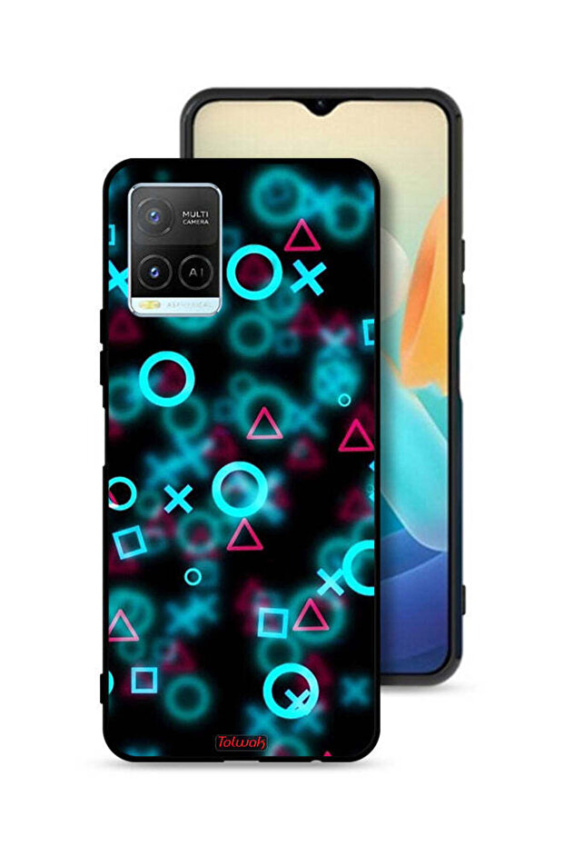 غطاء حماية لهاتف Vivo Y21 برسومات أيقونات لعبة الحبار الصغيرة