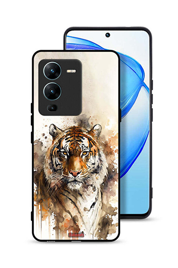 غطاء حماية Vivo V25 Pro 5G بتصميم فن تجريدي من جلد الفهد