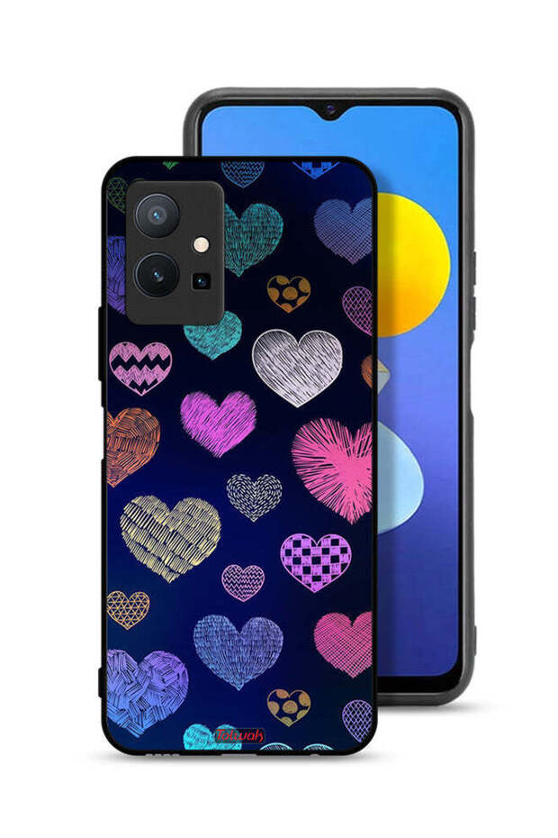 غطاء حماية لهاتف Vivo Y75 5G بنقشة قلوب داجا