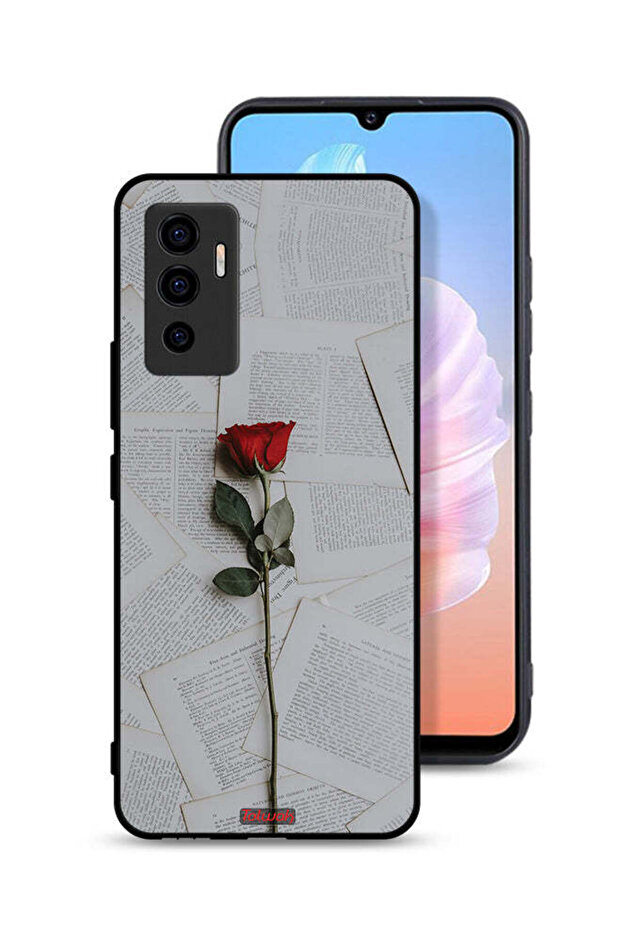 غطاء حماية لهاتف Vivo V23e وردي على ورق