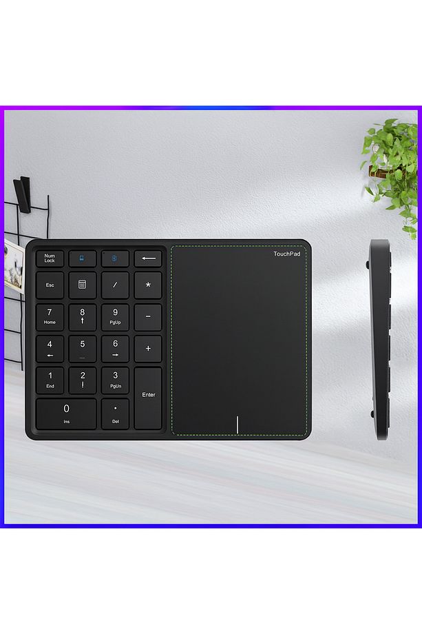 Touchpad’li Sayısal Klavye – Bluetooth + 2.4G – Sessiz, Ergonomik ve Şarjlı - 3