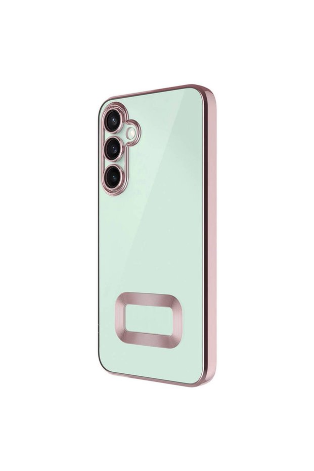 Samsung Galaxy S24 Plus Case Transparent Back Edges Platinum Plating Shows Phone's Logo