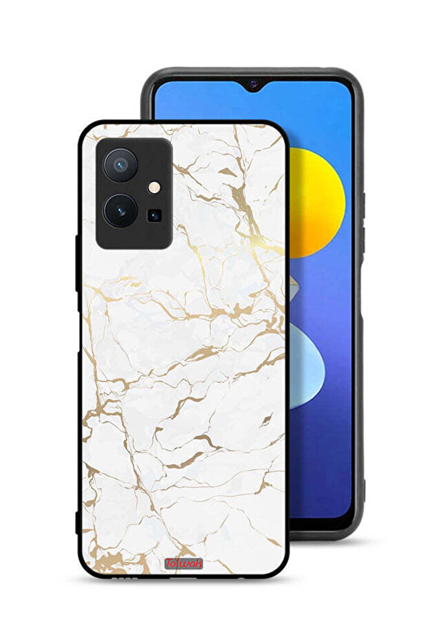 غطاء حماية لهاتف Vivo Y75 5G بنقشة رخامية