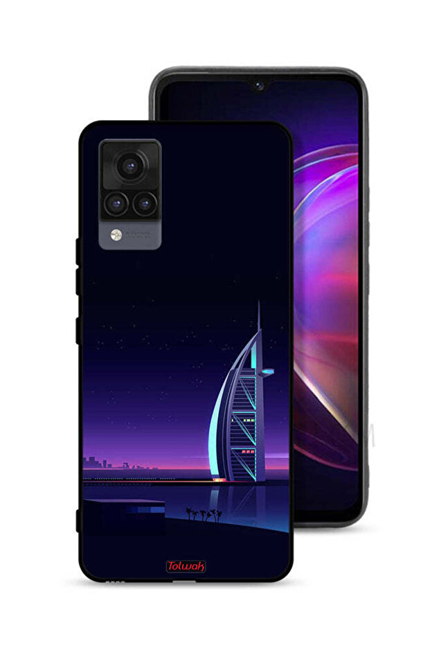 غطاء حماية فيفو V21 بتصميم برج العرب الرقمي