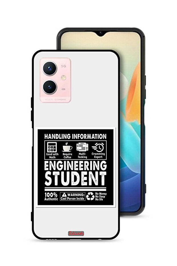 غطاء حماية لهاتف Vivo Y33s 5G، ملصق طالب هندسة