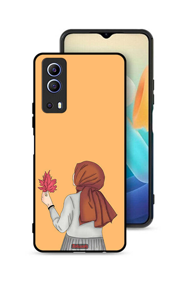 غطاء حماية لهاتف Vivo Y72 5G يحمل ورقة شجر