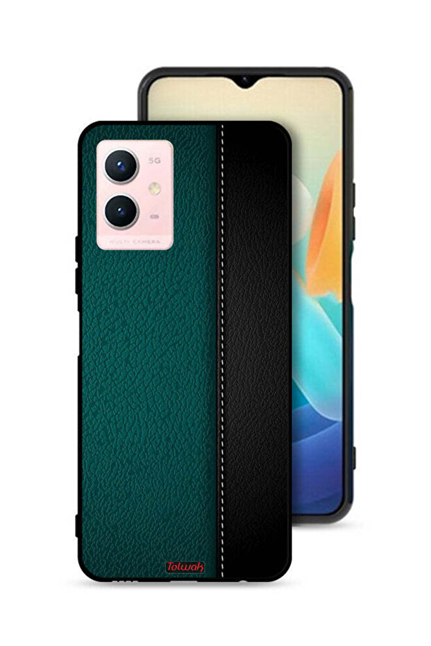 غطاء حماية جلدي بنمط جلدي لهاتف Vivo Y33s 5G