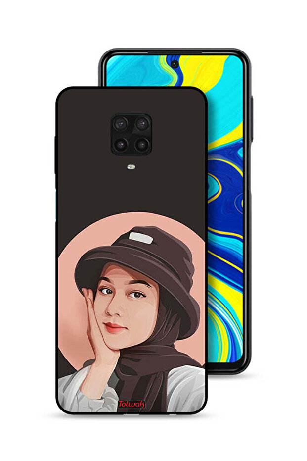 Xiaomi Redmi Note 9S Protective Case Cover Cute Hat Girl Paint Art