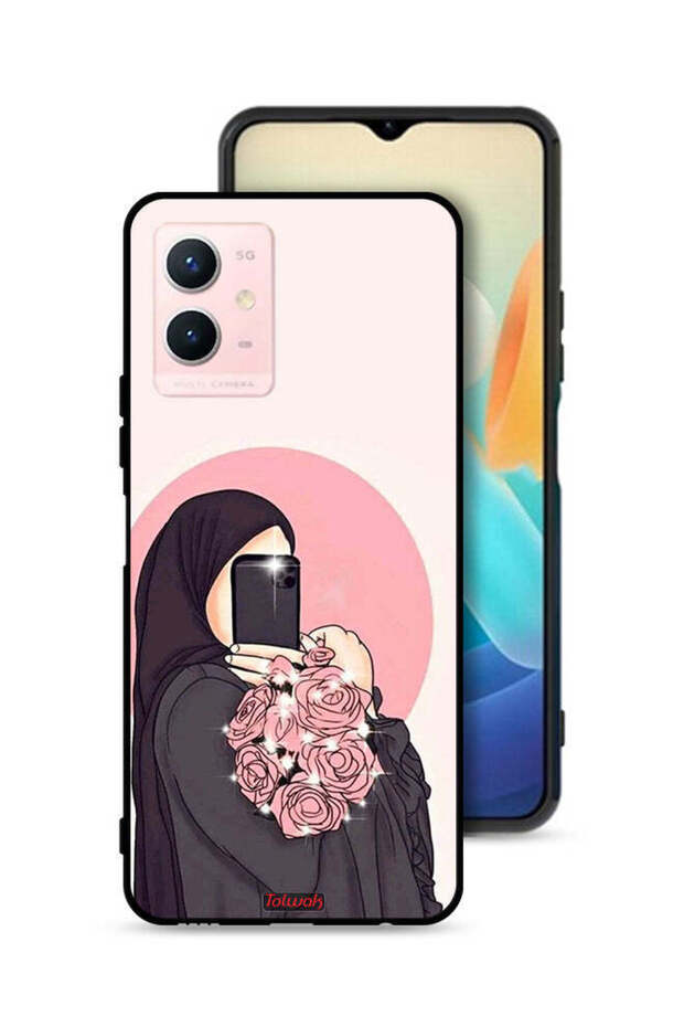 غطاء حماية لهاتف Vivo Y33s 5G، فن التقاط صور سيلفي مع حمل الزهور