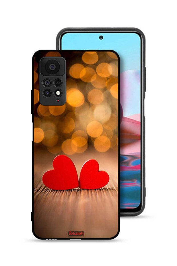 غطاء حماية لهاتف شاومي ريدمي نوت 11 برو 5G بتصميم قلبين جميلين