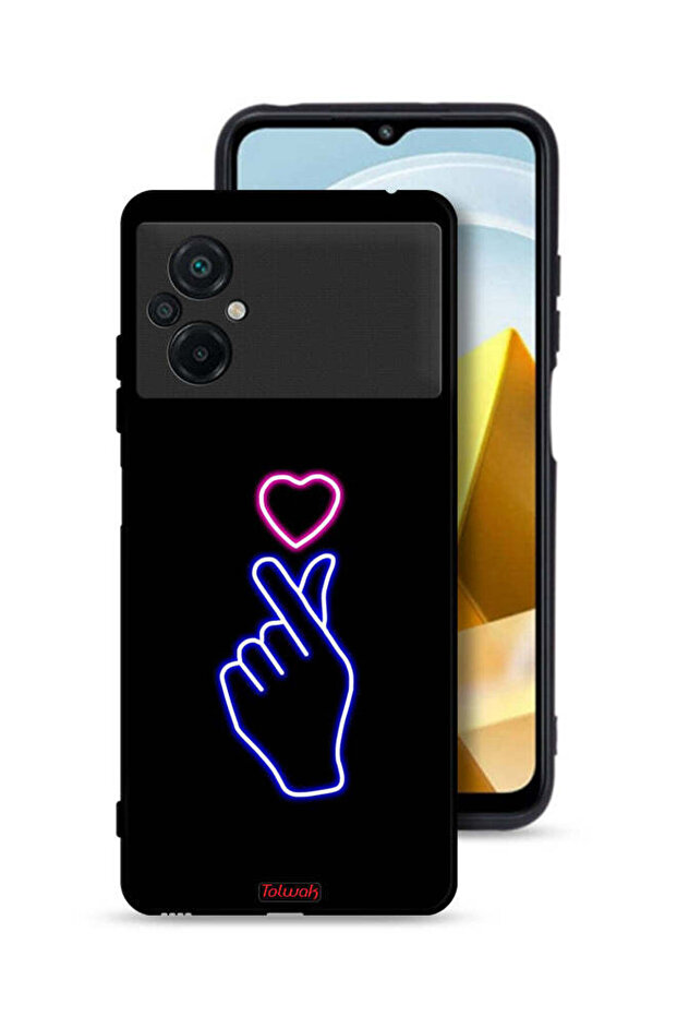 غطاء حماية لهاتف Xiaomi Poco M5 4G بنقشة قلب سناب