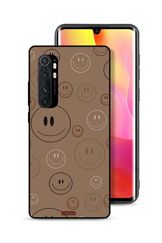 غطاء حماية لهاتف شاومي مي نوت 10 لايت بنقشة وجوه مبتسمة - 1